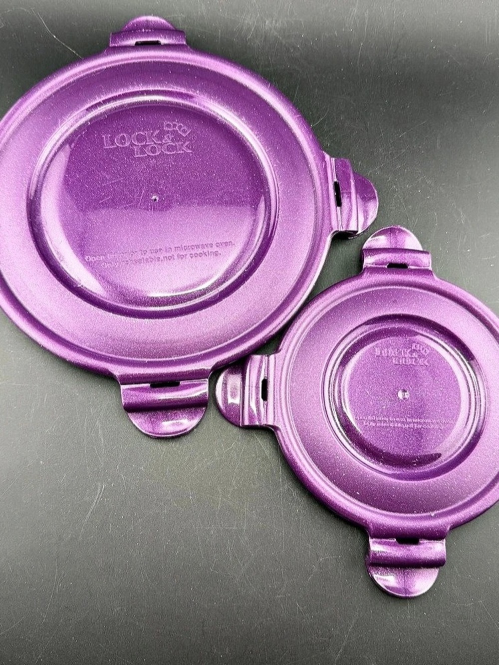 LocknLock Purple Round Replacement Lids Lot - Fits 2 Cup & 6 Cup Bowls